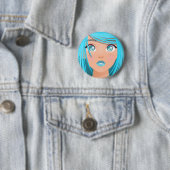 ANIME CARTOON MEISJE RONDE BUTTON 5,7 CM (In situ)