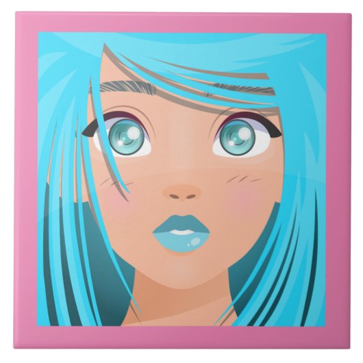 ANIME CARTOON MEISJE TEGELTJE (Voorkant)
