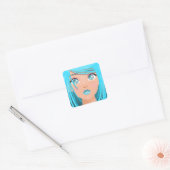ANIME CARTOON MEISJE VIERKANTE STICKER (Envelop)