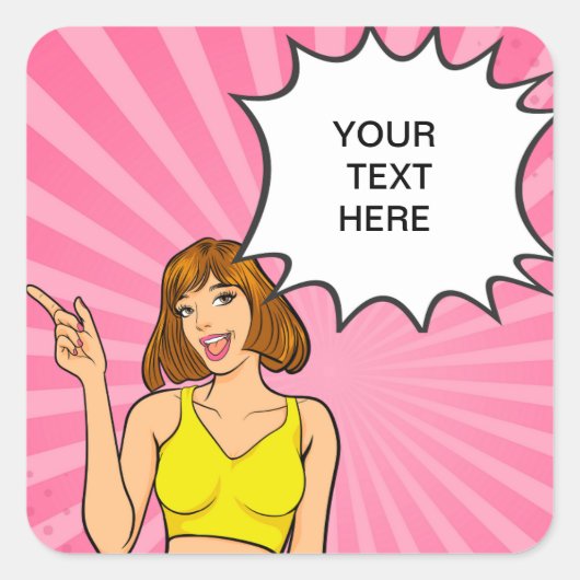 ANIME, CARTOON, VIERKANTE STICKER (Voorkant)