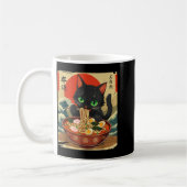 Anime Cat Eating Ramen Japanese Art Graphic Cat Cu Koffiemok (Links)