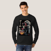 Anime Cat Eating Ramen Japanese Wave Kawaii Neko K T-shirt (Voorkant volledig)