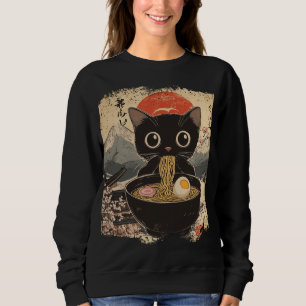 Anime Cat Eating Ramen Japanse stijl Anime Lovers Trui