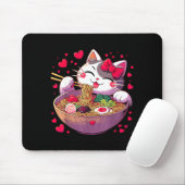 Anime Cat Eating Ramen Noodles With Hearts Valenti Muismat (Met muis)