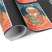 Anime Cat eet Ramen Japanse noedels Cadeaupapier (Rol Hoek)