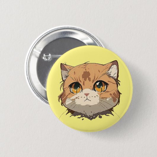 Anime Cat Face Ronde Button 5,7 Cm (Voorkant /achterkant)