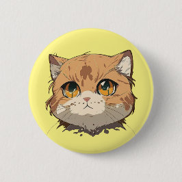 Anime Cat Face Ronde Button 5,7 Cm