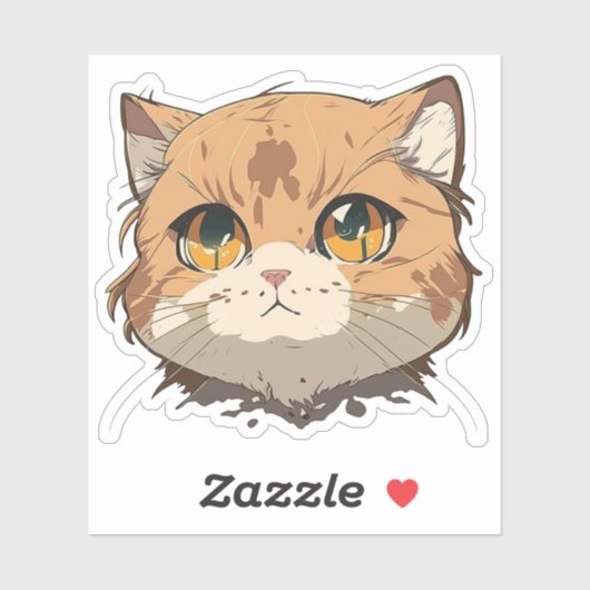 Anime Cat Face Sticker (Vel)