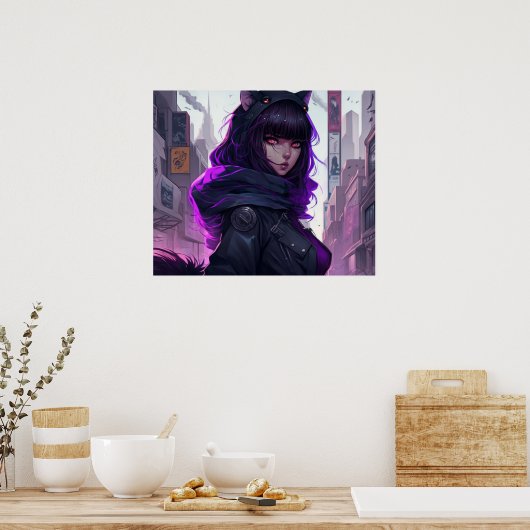 Anime Cat Girl Poster (Keuken)