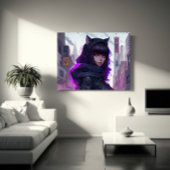 Anime Cat Girl Poster Canvas Afdruk