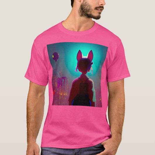Anime Cat Girl T-shirt (Voorkant)