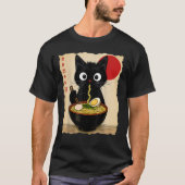 Anime Cat Ramen Japanese Funny Cat Graphic T-shirt (Voorkant)
