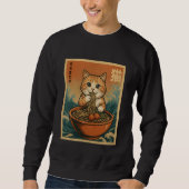 Anime Cat Ramen Japanese Funny Graphic Tees Kawaii (Voorkant)