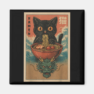 Anime Cat Ramen Japanse Grappige Kunst Kawaii en K Magneet