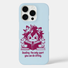Anime Catboy leest een boek en grappige boekenquot iPhone 16 Pro Hoesje