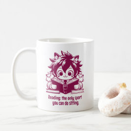 Anime Catboy leest een boek en grappige boekenquot Koffiemok