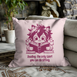 Anime Catboy leest een boek en grappige boekenquot Kussen