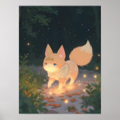Anime Celestial Fox in een Starlit Forest Poster (Voorkant)
