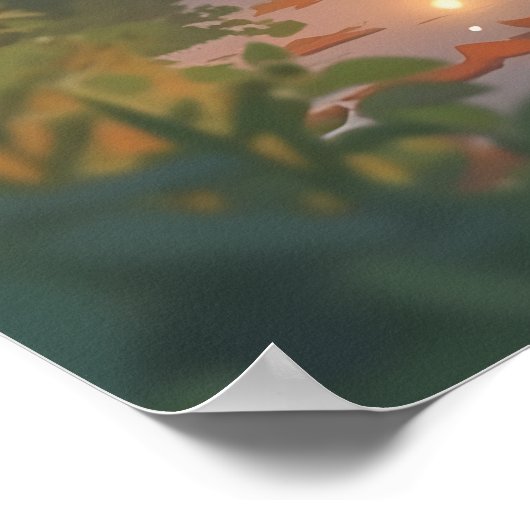 Anime Celestial Fox in een Starlit Forest Poster (Hoek)