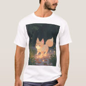 Anime Celestial Fox in een Starlit Forest T-shirt (Voorkant)