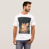 Anime Celestial Fox in een Starlit Forest T-shirt (Voorkant volledig)