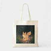 Anime Celestial Fox in een Starlit Forest Tote Bag (Voorkant)