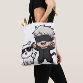 Anime Character & Blushing Cat T-shirt Tote Bag (Dichtbij)