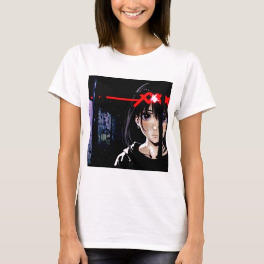 Anime Character Portrait - Intense donkere estheti T-shirt (Voorkant)