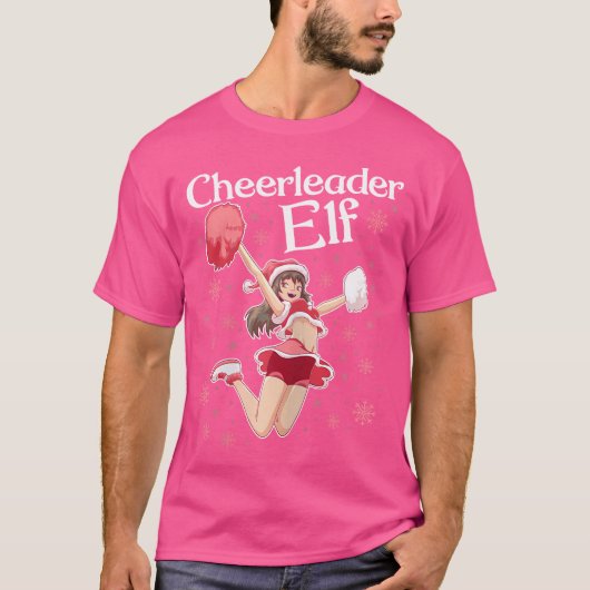 Anime Cheerleader Elf Cheerleading Kerstmis T-shirt (Voorkant)