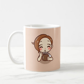 Anime Chibi meisje met koffie Koffiemok