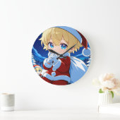 Anime Chibi Santa Boy Christmas Wall Clock Decor Grote Klok (Huis)