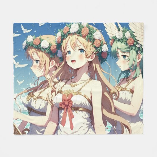 Anime Chor Fleece Deken (Voorkant (Horizontaal))