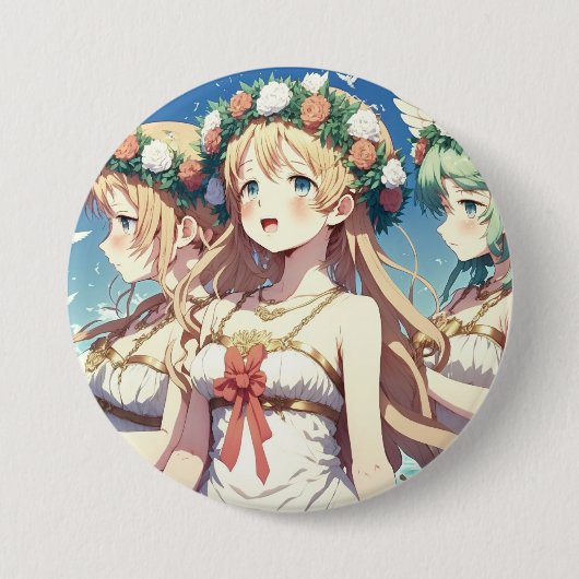Anime Chor Ronde Button 7,6 Cm (Voorkant)