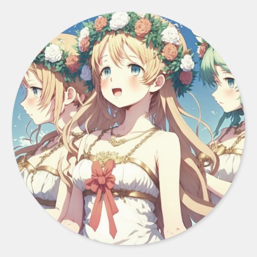 Anime Chor Ronde Sticker (Voorkant)