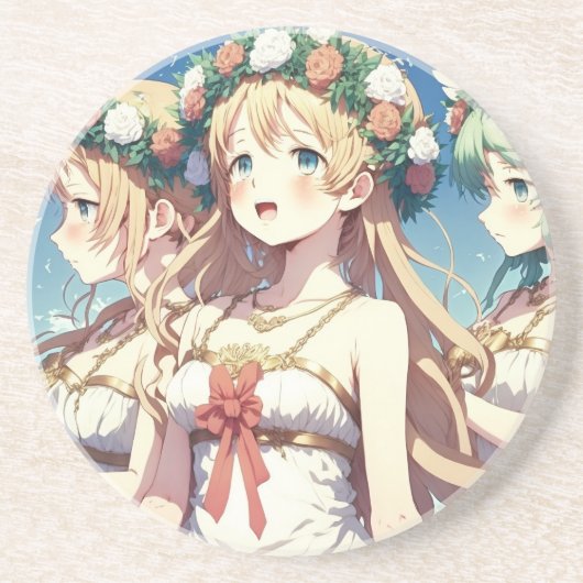 Anime Chor Zandsteen Onderzetter (Voorkant)