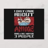 Anime Citaatontwerp | Ik geef alleen om Anime Briefkaart (Voorkant)