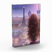 Anime City Girl Day Dreaming over Skyline Fotoblokken (Links)