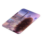 Anime City Girl Day Dreaming over Skyline Magneet (Linkerzijde)