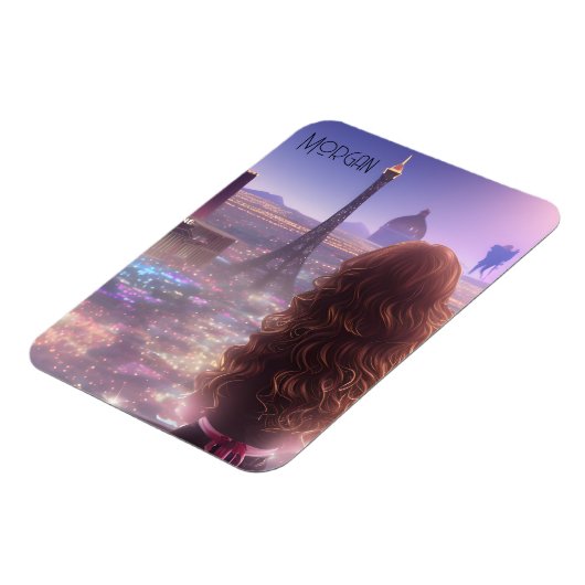 Anime City Girl Day Dreaming over Skyline Magneet (Linkerzijde)