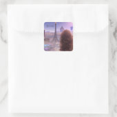 Anime City Girl Day Dreaming over Skyline Vierkante Sticker (Tas)