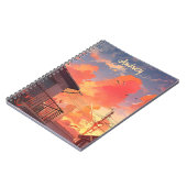 Anime Cityscape Sky Aesthetic - Anime Sunset Notitieboek (Linkerzijde)