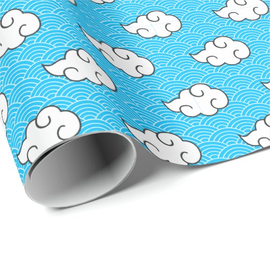 Anime Cloud Patroon Wrapping Papier (Rol Hoek)