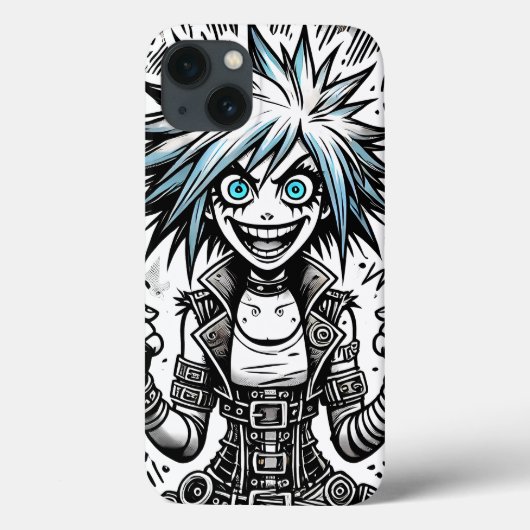 Anime Comic Vrolijke Kunst Origineel Blu_Eyes Blac Case-Mate iPhone Case (Achterkant)