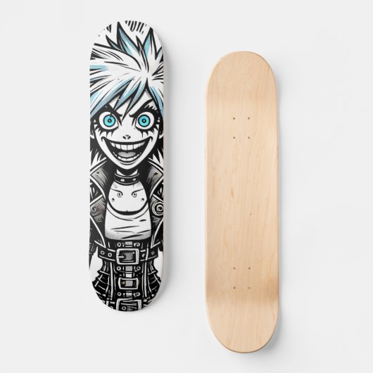 Anime Comic Vrolijke Kunst Origineel Blu_Eyes Blac Persoonlijk Skateboard (Voorkant)