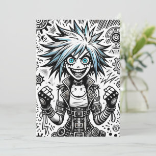 Anime Comic Vrolijke Kunst Origineel Blu_Eyes Blac Save The Date