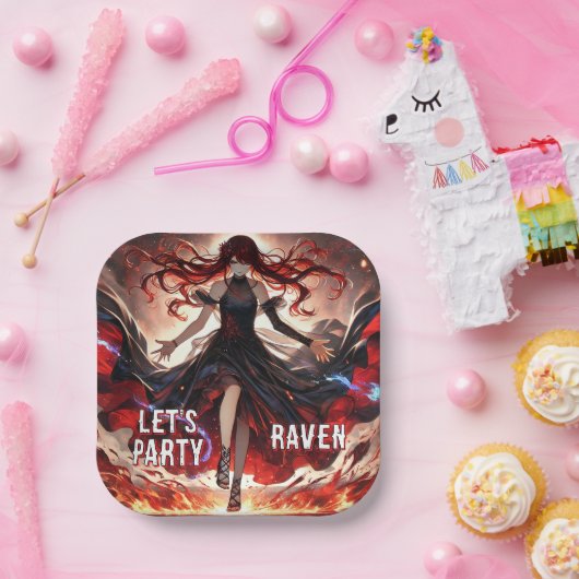 Anime Command the Flames, Omarm het aangepaste Sto Papieren Bordje (Feest)