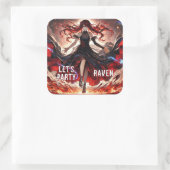 Anime Command the Flames, Omarm het aangepaste Sto Vierkante Sticker (Tas)