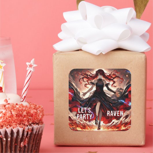 Anime Command the Flames, Omarm het aangepaste Sto Vierkante Sticker (Feest)