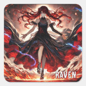 Anime Command the Flames, Omarm het aangepaste Sto Vierkante Sticker (Voorkant)