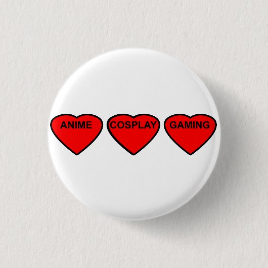 Anime, Cosplay, Gaming Hearts Badge Ronde Button 3,2 Cm (Voorkant)